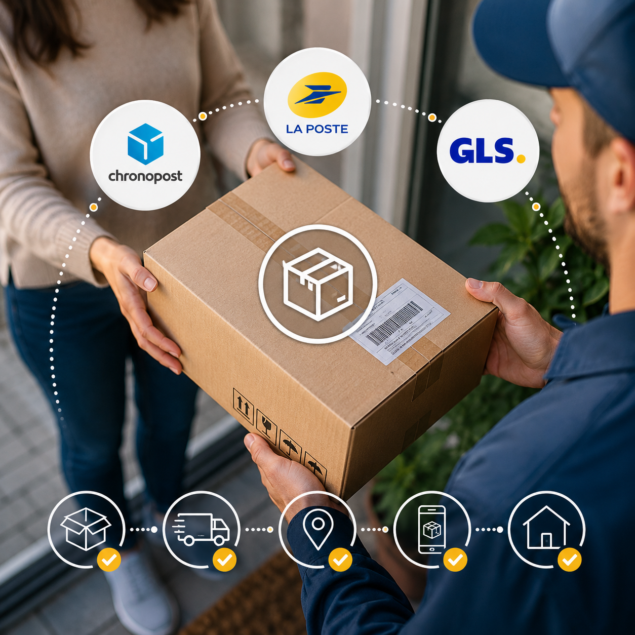 Livraison suivie via Chronopost, La Poste en Lettre Suivie et GLS